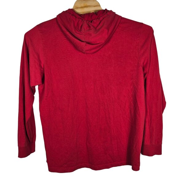 Adidas Hooded Tee Shirt XL Men's Red Long‎ Sleeve - Picture 2 of 7